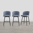 thumbnail image 1 of CHITA 27" Swivel Upholstered Counter Bar Stools with Back & Metal Legs Set of 3,Fabric in Capri Blue, 1 of 8