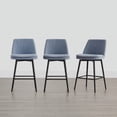 thumbnail image 1 of CHITA 27 inch Counter Height Swivel Bar Stools Low Back Set of 3,Fabric in Capri Blue, 1 of 7