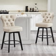 thumbnail image 1 of CHITA Swivel Bar Stools Tufted Wingback with Nail Head Set of 2, 1 of 11
