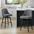 thumbnail image 1 of CHITA Upholstered Counter Height Swivel Barstool with Back Set of 2, 1 of 6