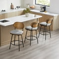 thumbnail image 1 of CHITA Swivel Counter Bar Stool with Metal Legs Set of 3, 1 of 10