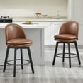thumbnail image 1 of CHITA Upholstered Swivel Counter Height Bar Stools Set of 2, 1 of 9
