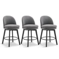 thumbnail image 1 of CHITA Upholstered Swivel Counter Height Bar Stools Set of 3, 1 of 9
