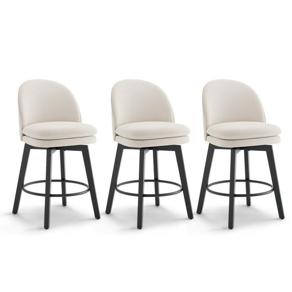 CHITA Upholstered Swivel Counter Height Bar Stools Set of 3