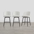 thumbnail image 1 of CHITA 27" Swivel Upholstered Counter Bar Stools with Back & Metal Legs Set of 3,Fabric in White, 1 of 6