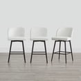thumbnail image 1 of CHITA 27" Swivel Upholstered Counter Bar Stools with Back & Metal Legs Set of 3,Faux Leather in White, 1 of 7
