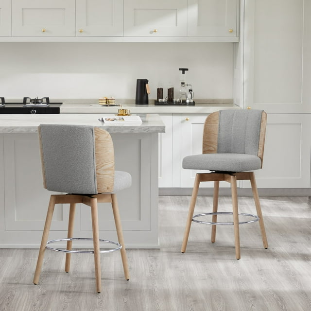 CHITA Swivel Counter Height Bar Stools with Bentwood Back - Walmart.com