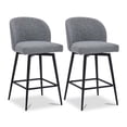 thumbnail image 1 of CHITA Counter Height Bar Stools Set of 2, 360° Swivel Upholstered Barstools with Backs and Metal Legs, 26" H Seat Height, Fabric in Grey (Multi-Colored), 1 of 11