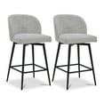 thumbnail image 1 of CHITA Counter Height Bar Stools Set of 2, 360° Swivel Upholstered Barstools with Backs and Metal Legs, 26" H Seat Height, Fabric in Cloud, 1 of 9