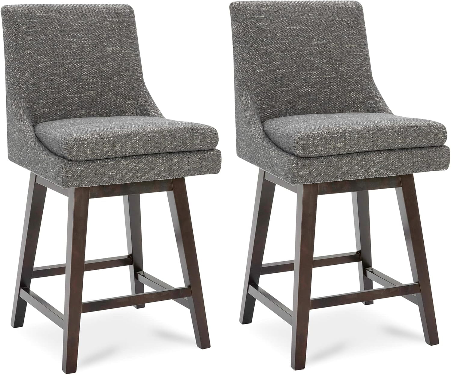 CHITA Counter Height Swivel Bar Stools with Back Set of 2, FSC