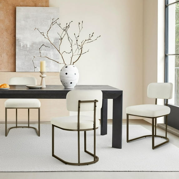 CHITA Dining Chair Set with Brass Frame