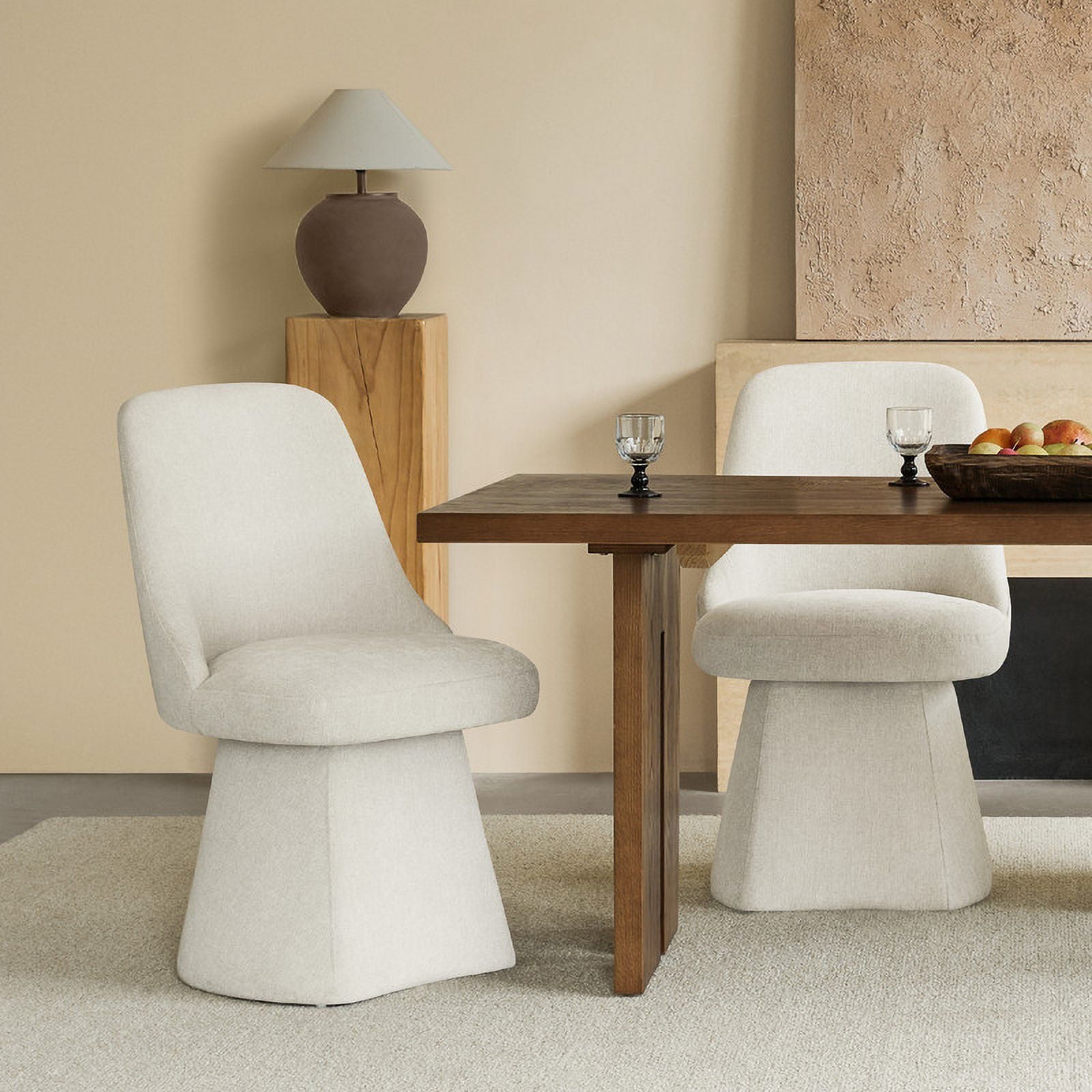 CHITA Upholstered Swivel Dining Chair Set of 2