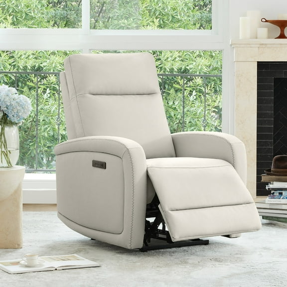 CHITA Electric Power Recliner, Zero Wall Hugger Recliners RV Recliners for Small Space Living Room, Faux Leather Single Sofa Chair with Adjustable Headrest USB&Type-C Charge