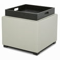 thumbnail image 1 of CHITA Faux Leather Storage Stool Ottoman, Foot Rest Stool Seat, Light Grey, 1 of 7