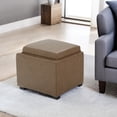 thumbnail image 1 of CHITA Storage Stool Ottoman, Foot Rest Stool Seat, Faux Leather, Saddle Brown, 1 of 9