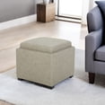 thumbnail image 1 of CHITA Storage Stool Ottoman, Foot Rest Stool Seat, Faux Leather, Stone Grey, 1 of 8