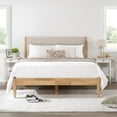 thumbnail image 1 of CHITA King Size Upholstered Platform Bed Frame with Headboard Boucle Fabric Style,Oatmeal, 1 of 11