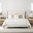 thumbnail image 1 of CHITA Full Size Upholstered Platform Bed Frame with Headboard,Cream, 1 of 15