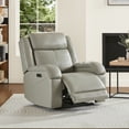 thumbnail image 1 of CHITA Genuine Leather Power Recliner Chair with Adjustable Headrest, Gray, 1 of 15