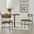 CHITA MidCentury Modern Dining Chairs Set of 2, Faux Leather Kitchen