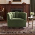 thumbnail image 1 of CHITA Mid Century Modern Swivel Accent Chair, Solid Wood Frame, Forest Green, Single, 1 of 15