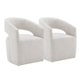 thumbnail image 1 of CHITA Modern Dining Chair with Caster Wheels & Open Back, Upholstered Dining Room Chairs Set of 2,  Fabric in Wheat, 1 of 12