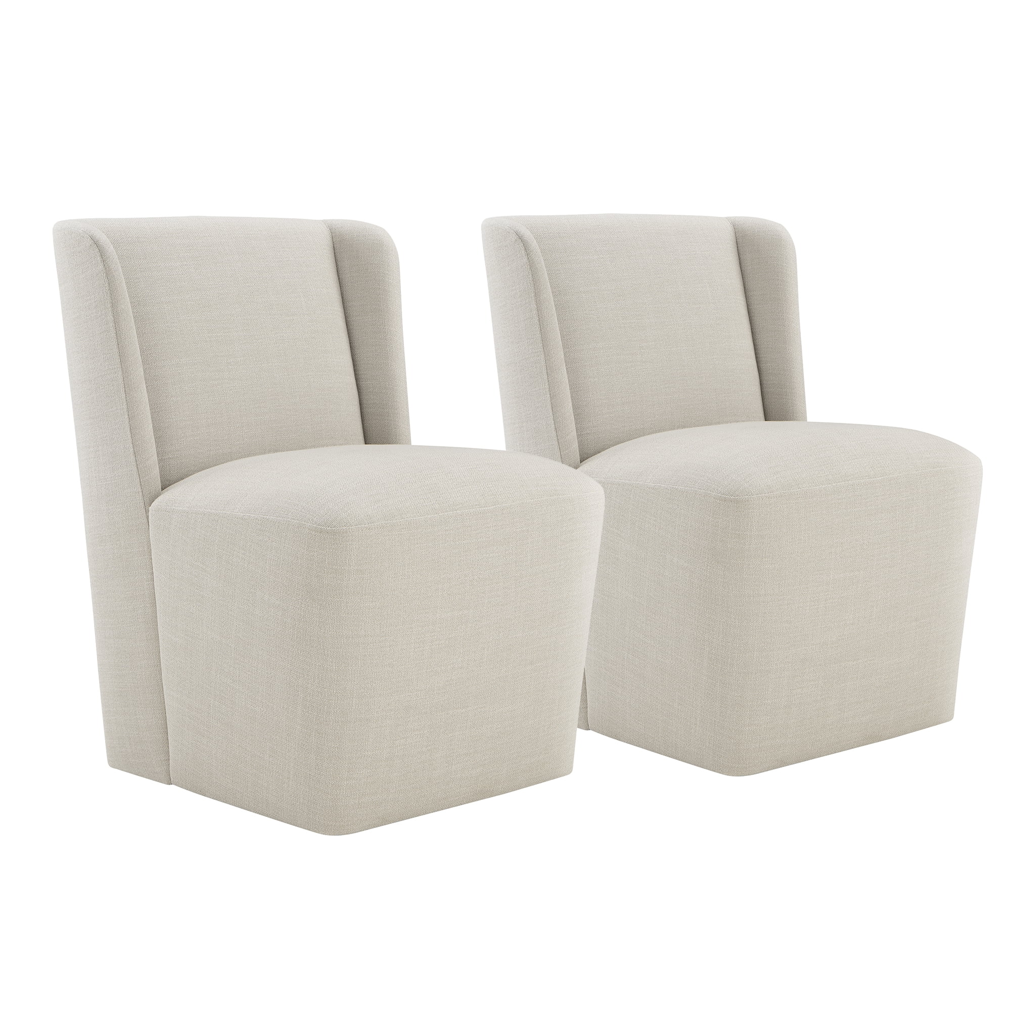 CHITA Modern Dining Chair with Casters Set of 2, Upholstered Dining ...
