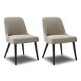 thumbnail image 1 of CHITA Modern Fabric Upholstered Kitchen & Dining Room Chairs Set of 2, Wood Legs, Flax Beige, 1 of 8