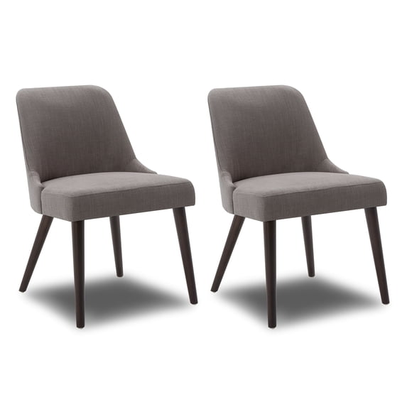 CHITA Modern Fabric Upholstered Kitchen & Dining Room Chairs Set of 2, Wood Legs, Flint Gray
