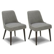 CHITA Modern Fabric Upholstered Kitchen & Dining Room Chairs Set of 2, Wood Legs, Fog Gray