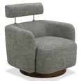 thumbnail image 1 of CHITA Modern Swivel Accent Barrel Chairs with Adjustable Backrest, Living Room Foam Armchairs, Fabric & Wood, Pebble Gray, 1 of 12