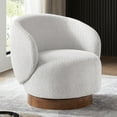 thumbnail image 1 of CHITA Modern Swivel Accent Chair, Round Upholstered Barrel Arm Chair for Living Bedroom, Fabric in Light Gray, 1 of 10