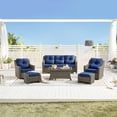 thumbnail image 1 of CHITA Outdoor Wicker Patio Sofa Swivel Chair Coffee Table, 1 of 1