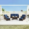 thumbnail image 1 of CHITA Outdoor Wicker Patio Sofa Swivel Chair Coffee Table, 1 of 1
