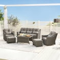 thumbnail image 1 of CHITA Outdoor Wicker Patio Sofa Swivel Chair Coffee Table, 1 of 1