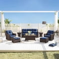 thumbnail image 1 of CHITA Outdoor Wicker Patio Sofa Swivel Chair Coffee Table, 1 of 1