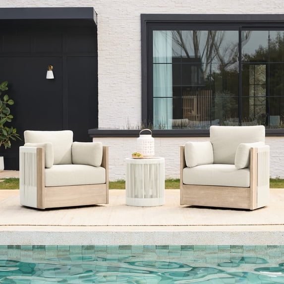 CHITA Outdoor Wood Patio Furniture Swivel Chair
