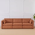 thumbnail image 1 of CHITA Oversized Modular Sectional Sofa Set Extra Large Convertible Fabric Couch with Reversible Chaise for Adults,Terracotta, 112 inch Width, 1 of 10