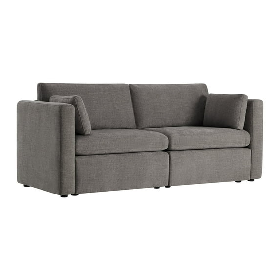 CHITA Oversized Modular Sectional Sofa Set Extra Large Convertible Fabric Sofa Couch with Reversible Chaise,2 Seat Modern Modular Sofa for Living Room,Fossil Gray,78 inch Width