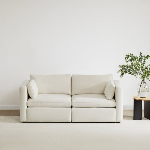 CHITA Oversized Modular Sectional Sofa Set Extra Large Convertible Fabric Sofa Couch with Reversible Chaise,2 Seat Modern Modular Sofa for Living Room,Linen,78 inch Width