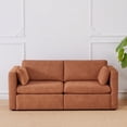thumbnail image 1 of CHITA Oversized Modular Sectional Sofa Set Extra Large Convertible Fabric Sofa Couch with Reversible Chaise,2 Seat Modern Modular Sofa for Living Room,Terracotta,78 inch Width, 1 of 10