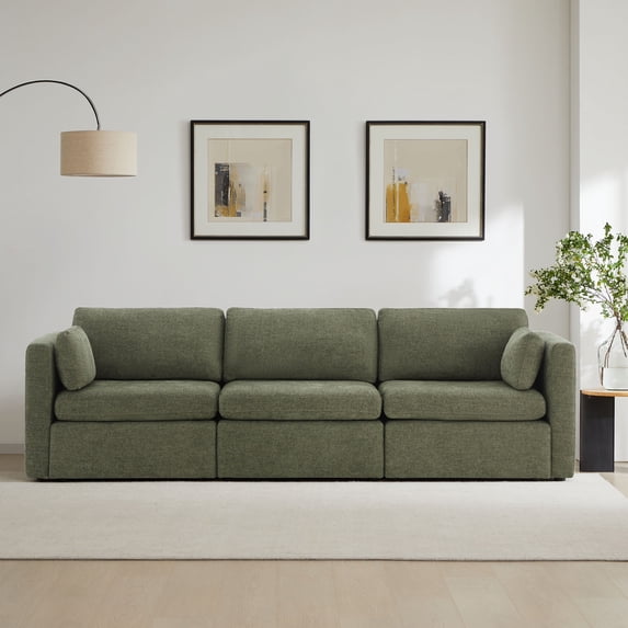 CHITA Oversized Modular Sectional Sofa Set Extra LargeConvertible Fabric Sofa Couch with Reversible Chaise,3 Seat Modern Modular Sofa for Living Room,Green,112 inch Width