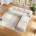 thumbnail image 1 of CHITA Oversized Modular Sectional Sofa Set with Storage Ottoman,Extra Large L/U Shaped Sofa Couch with Reversible Chaise,5 Seat Modern Modular Sofa for Living Room,Linen,112 inch Width, 1 of 9