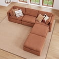 thumbnail image 1 of CHITA Oversized Modular Sectional Sofa Set with Storage Ottoman,Extra Large L/U Shaped Sofa Couch with Reversible Chaise,5 Seat Modern Modular Sofa for Living Room,Terracotta,112 inch Width, 1 of 9