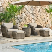 CHITA 2-Piece Outdoor Bistro Sets with Table & Chair, Beige