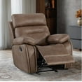 thumbnail image 1 of CHITA Polyfoam Wood Living Room Hassle Free Rocker Recliner Chair Saddle Brown, 1 of 13