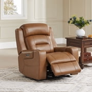 CHITA Power Genuine Leather Recliner Chair Lay Flat Recliner