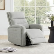 CHITA Power Glider Recliner Chair, 270° Swivel Recliner with USB Ports for Nursery, Fabric in Dove Gray