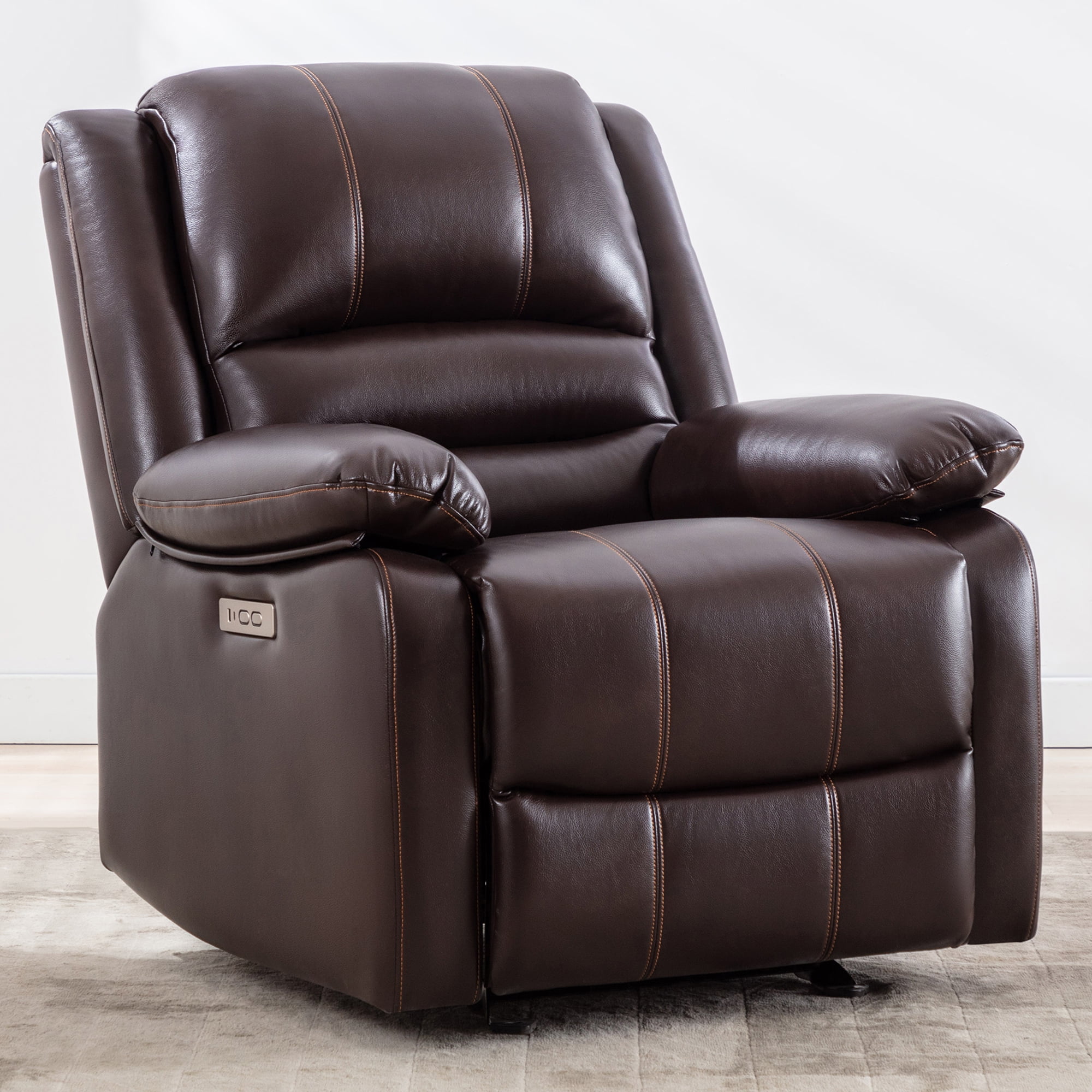 CHITA Power Recliner Electric Glider with USB, Nursery Chair for Living Room, Faux Leather in ...