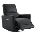 thumbnail image 1 of CHITA Power Recliner Swivel Glider Rocker Nursery Chair with USB for Living Room, Faux Leather in Black, 1 of 14
